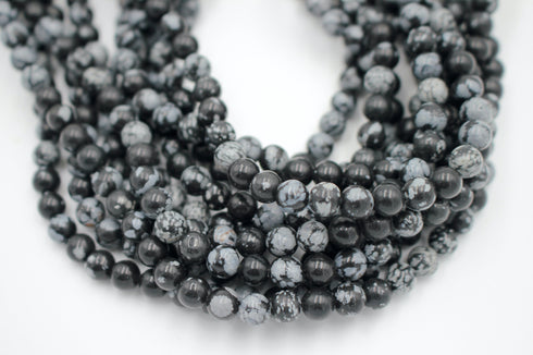 Snowflake Obsidian Gemstone Beads, 6mm, Round